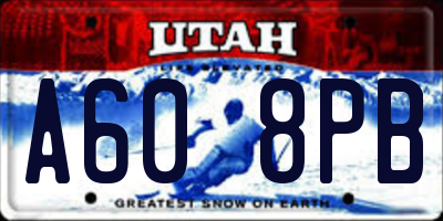 UT license plate A608PB