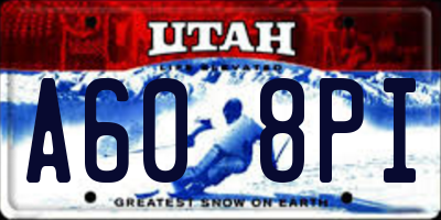 UT license plate A608PI