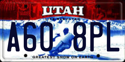 UT license plate A608PL