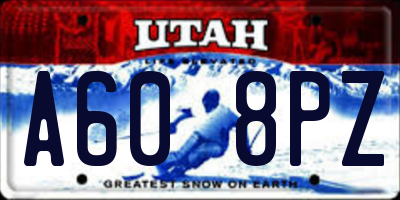 UT license plate A608PZ