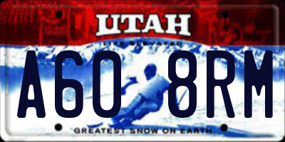 UT license plate A608RM