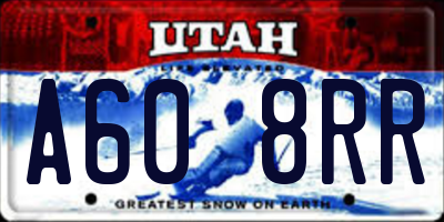 UT license plate A608RR