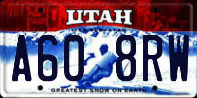UT license plate A608RW