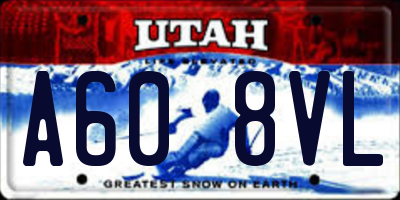 UT license plate A608VL