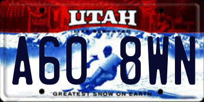 UT license plate A608WN