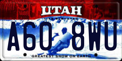 UT license plate A608WU