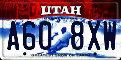 UT license plate A608XW