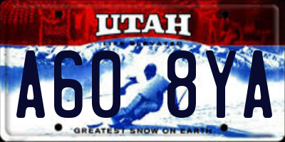 UT license plate A608YA