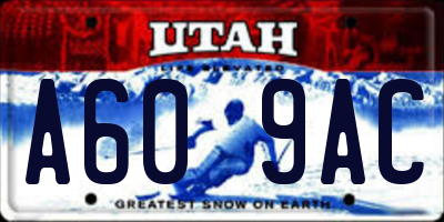 UT license plate A609AC