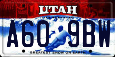 UT license plate A609BW