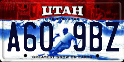 UT license plate A609BZ