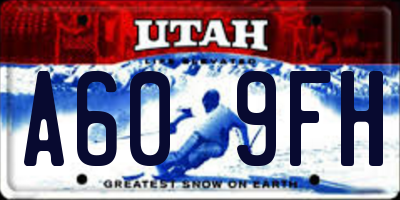 UT license plate A609FH