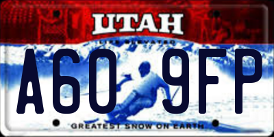 UT license plate A609FP