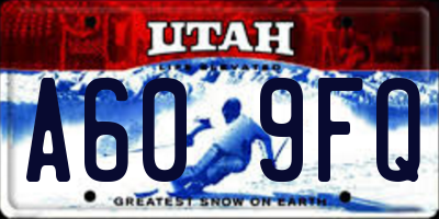 UT license plate A609FQ