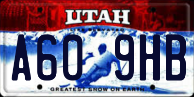 UT license plate A609HB