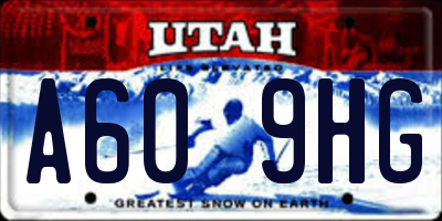 UT license plate A609HG