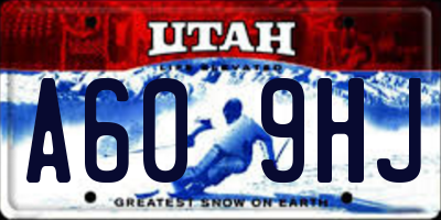 UT license plate A609HJ
