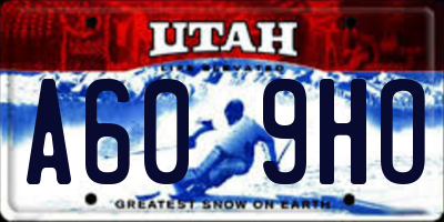 UT license plate A609HO