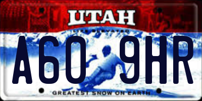 UT license plate A609HR