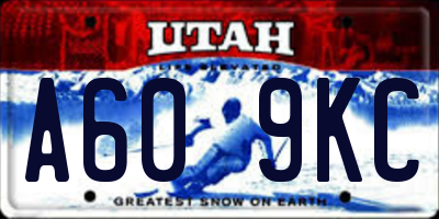 UT license plate A609KC