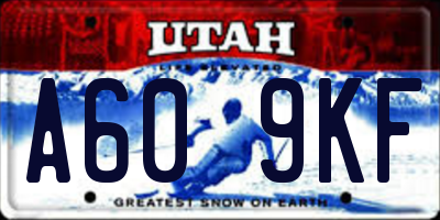 UT license plate A609KF