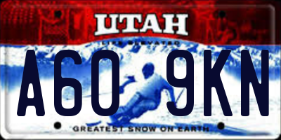 UT license plate A609KN