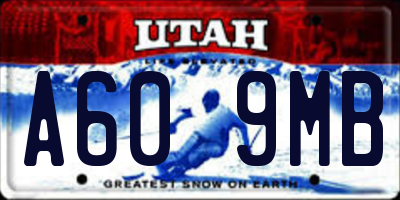 UT license plate A609MB