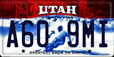 UT license plate A609MI