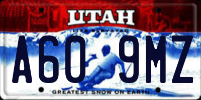 UT license plate A609MZ
