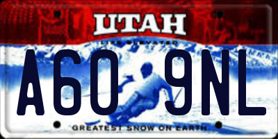 UT license plate A609NL