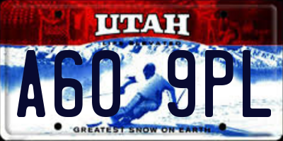 UT license plate A609PL