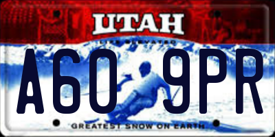 UT license plate A609PR