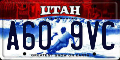 UT license plate A609VC