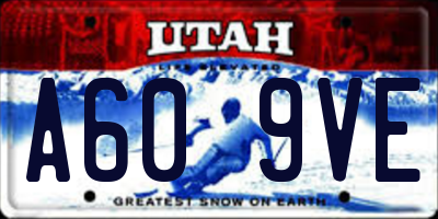 UT license plate A609VE