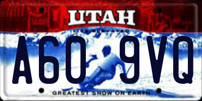 UT license plate A609VQ
