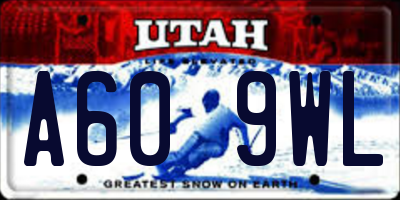 UT license plate A609WL
