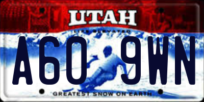 UT license plate A609WN