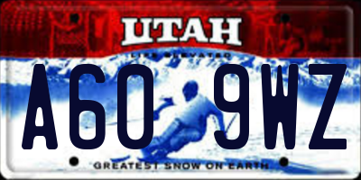 UT license plate A609WZ
