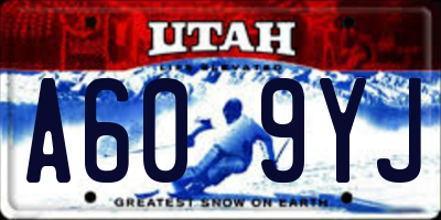 UT license plate A609YJ