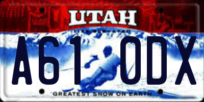 UT license plate A610DX