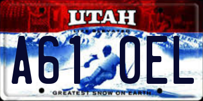 UT license plate A610EL