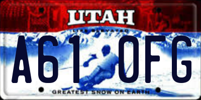UT license plate A610FG