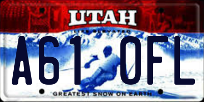 UT license plate A610FL