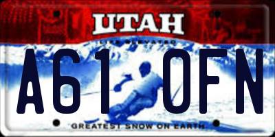 UT license plate A610FN