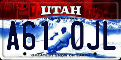 UT license plate A610JL