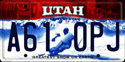 UT license plate A610PJ