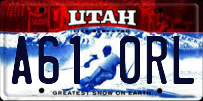 UT license plate A610RL