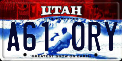 UT license plate A610RY