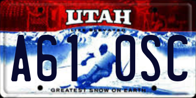 UT license plate A610SC