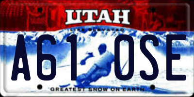 UT license plate A610SE
